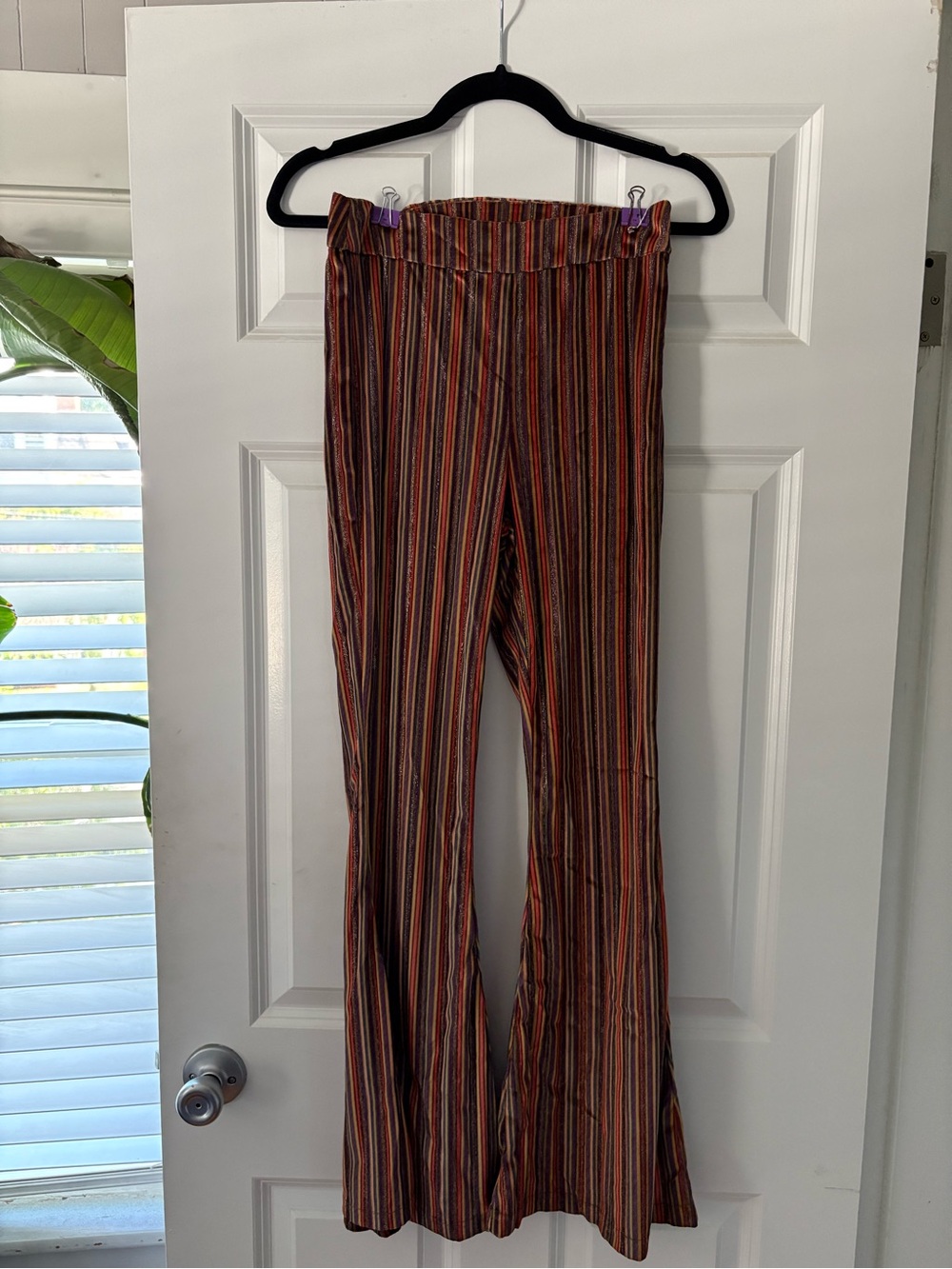 Cider Multicolor Striped Flare Pants